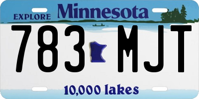 MN license plate 783MJT