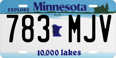 MN license plate 783MJV