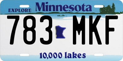 MN license plate 783MKF