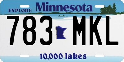 MN license plate 783MKL