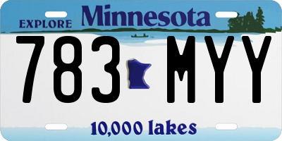 MN license plate 783MYY