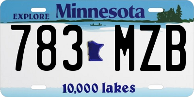 MN license plate 783MZB