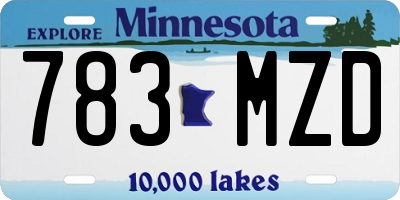 MN license plate 783MZD
