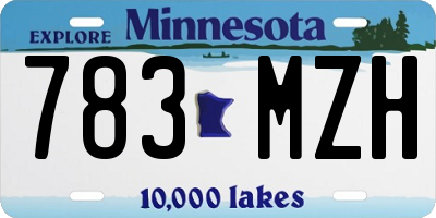 MN license plate 783MZH