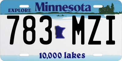 MN license plate 783MZI
