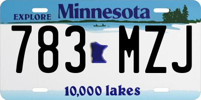 MN license plate 783MZJ