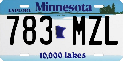 MN license plate 783MZL