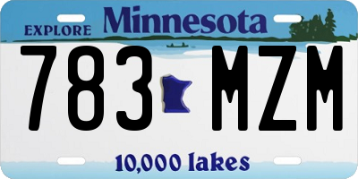 MN license plate 783MZM