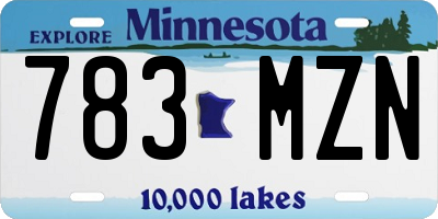MN license plate 783MZN
