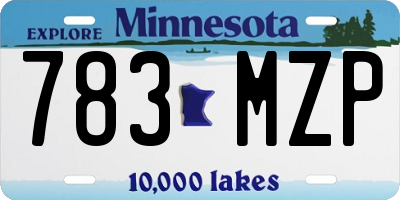 MN license plate 783MZP