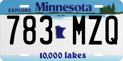 MN license plate 783MZQ
