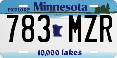 MN license plate 783MZR