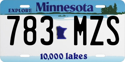 MN license plate 783MZS