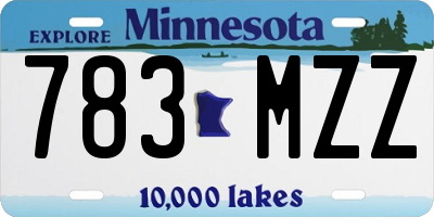 MN license plate 783MZZ