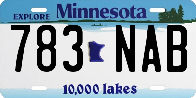 MN license plate 783NAB