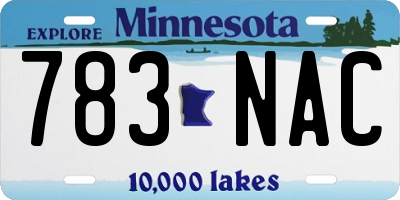 MN license plate 783NAC