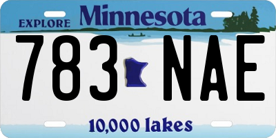 MN license plate 783NAE