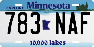 MN license plate 783NAF