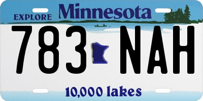 MN license plate 783NAH