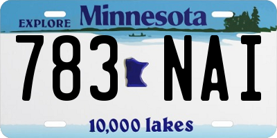 MN license plate 783NAI