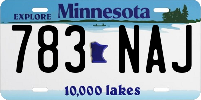 MN license plate 783NAJ