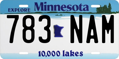 MN license plate 783NAM