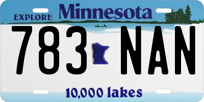MN license plate 783NAN