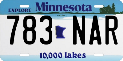 MN license plate 783NAR