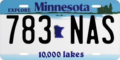 MN license plate 783NAS