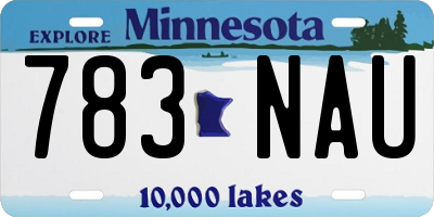 MN license plate 783NAU