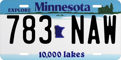 MN license plate 783NAW
