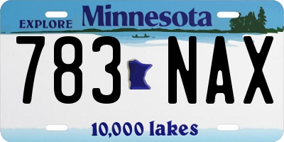 MN license plate 783NAX
