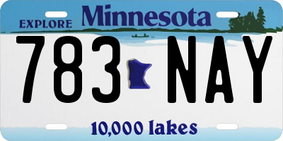 MN license plate 783NAY