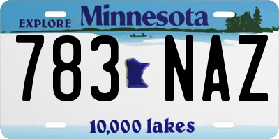 MN license plate 783NAZ