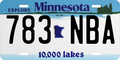 MN license plate 783NBA