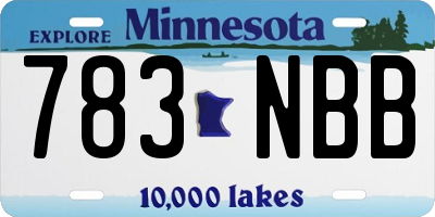 MN license plate 783NBB