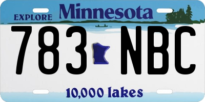 MN license plate 783NBC