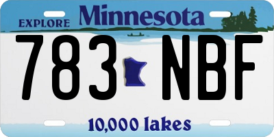 MN license plate 783NBF