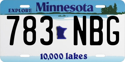 MN license plate 783NBG