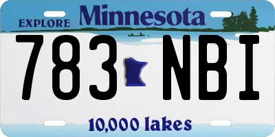 MN license plate 783NBI