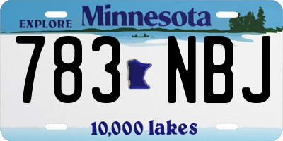 MN license plate 783NBJ