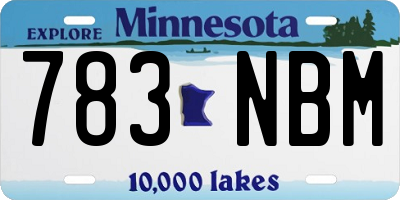 MN license plate 783NBM