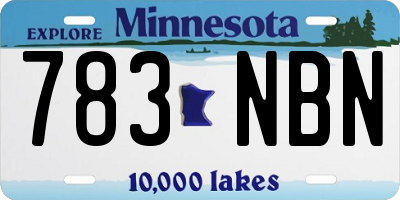 MN license plate 783NBN