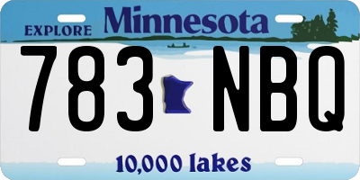 MN license plate 783NBQ