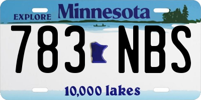 MN license plate 783NBS