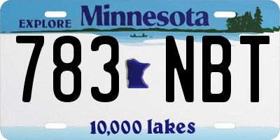 MN license plate 783NBT