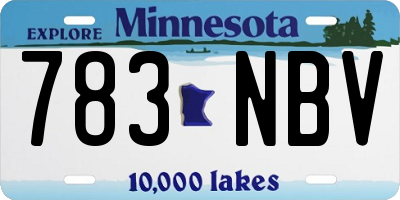 MN license plate 783NBV