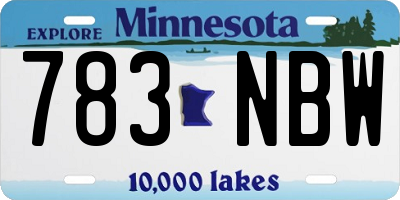 MN license plate 783NBW