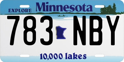 MN license plate 783NBY