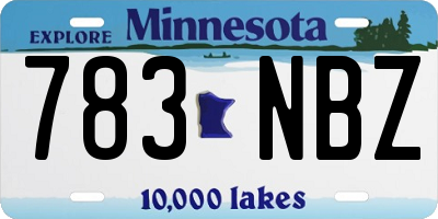 MN license plate 783NBZ